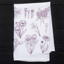 Load image into Gallery viewer, Flower Print Tea Towel