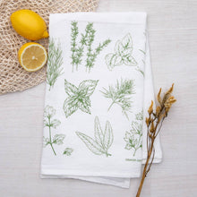 Load image into Gallery viewer, Herbs Flour Sack Tea Towel