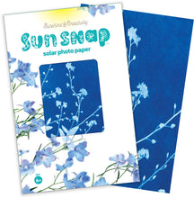 Load image into Gallery viewer, Sun Snap Photo Paper: Cyanotype sun print kit 5.8x8.3”