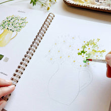 Load image into Gallery viewer, Flowers watercolor workbook