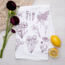 Load image into Gallery viewer, Flower Print Tea Towel