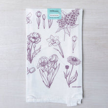Load image into Gallery viewer, Flower Print Tea Towel