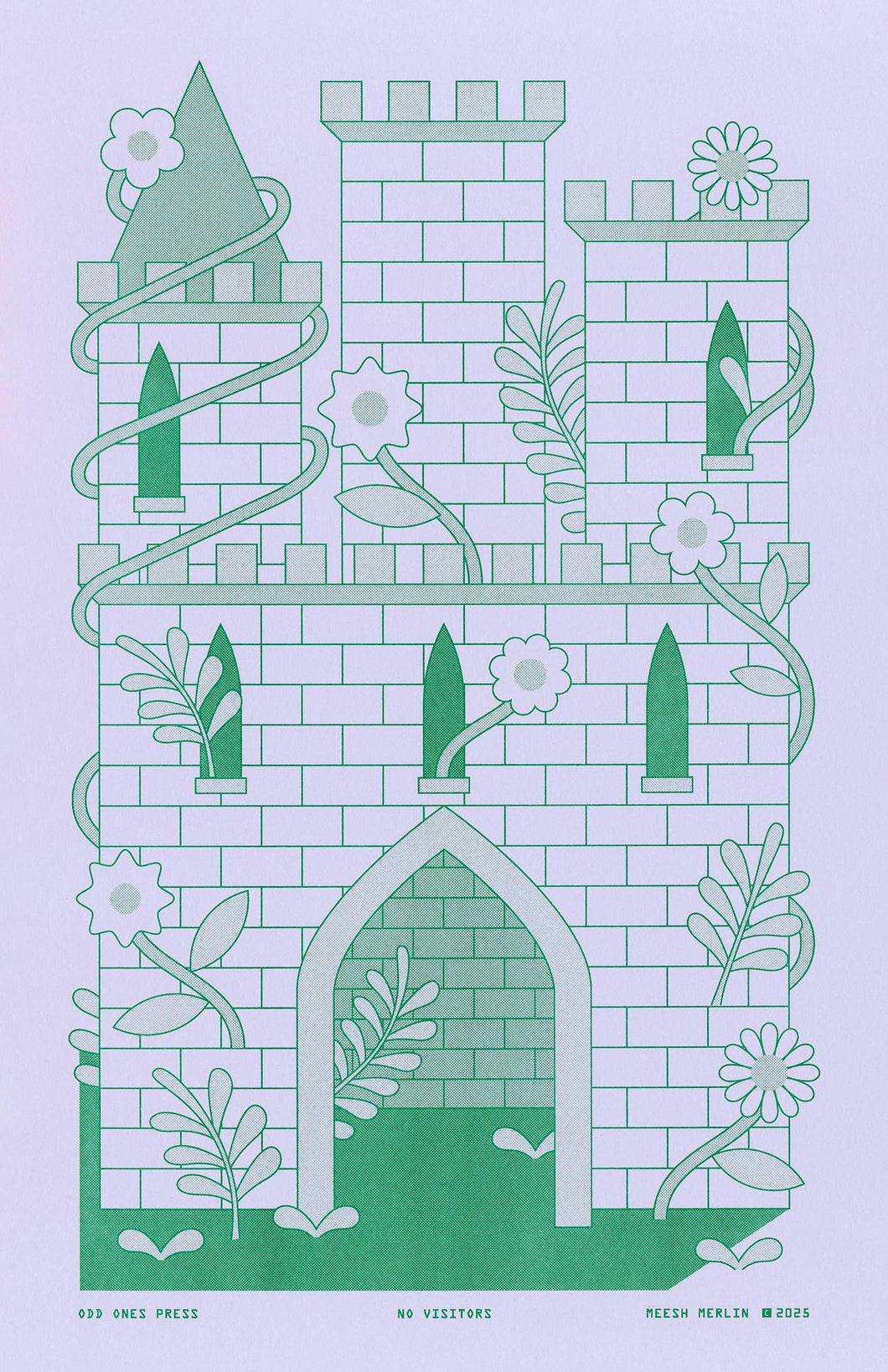 No Visitors 11x17 Castle Risograph Art Print