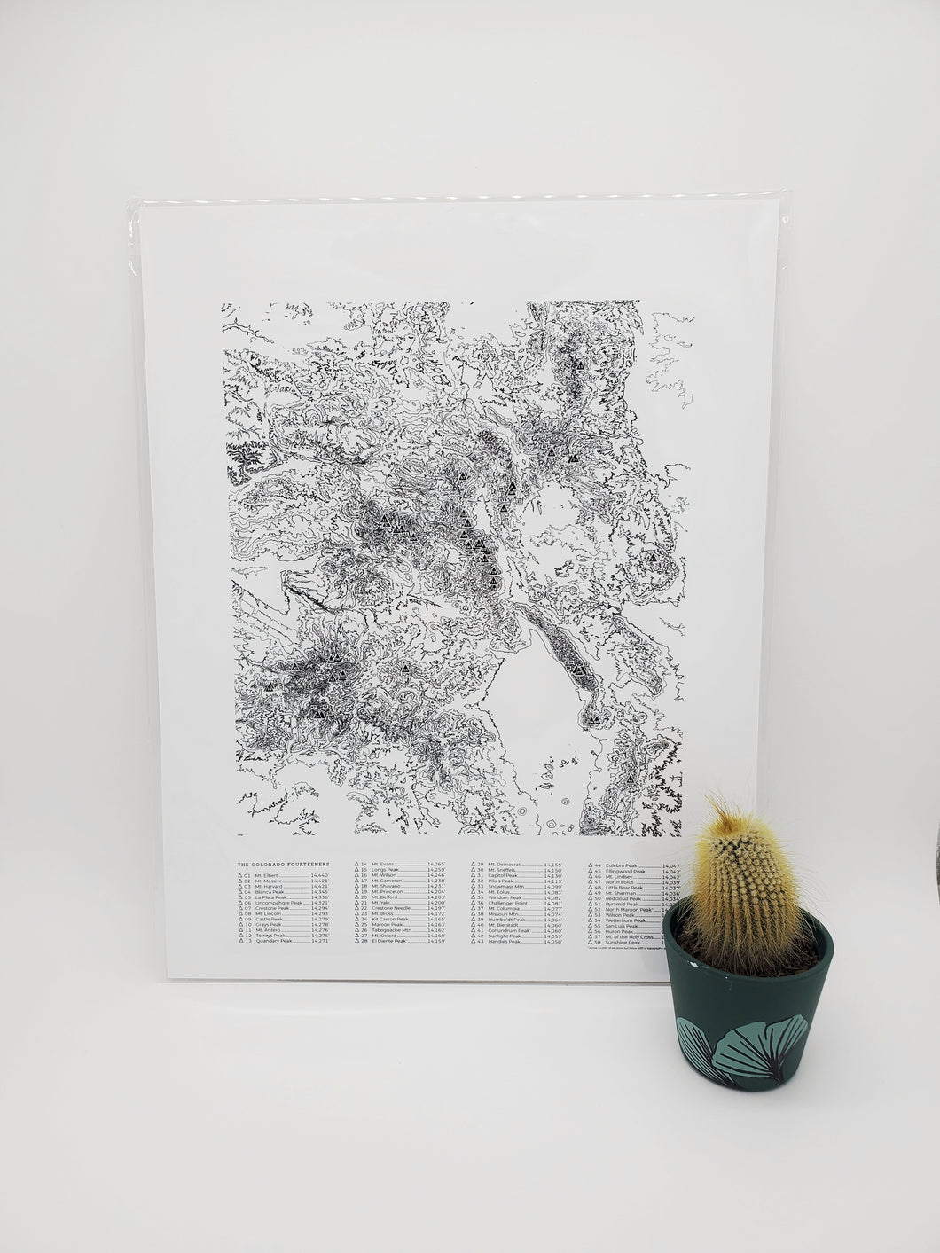 Colorado 14ers Topographic Map - 11x14