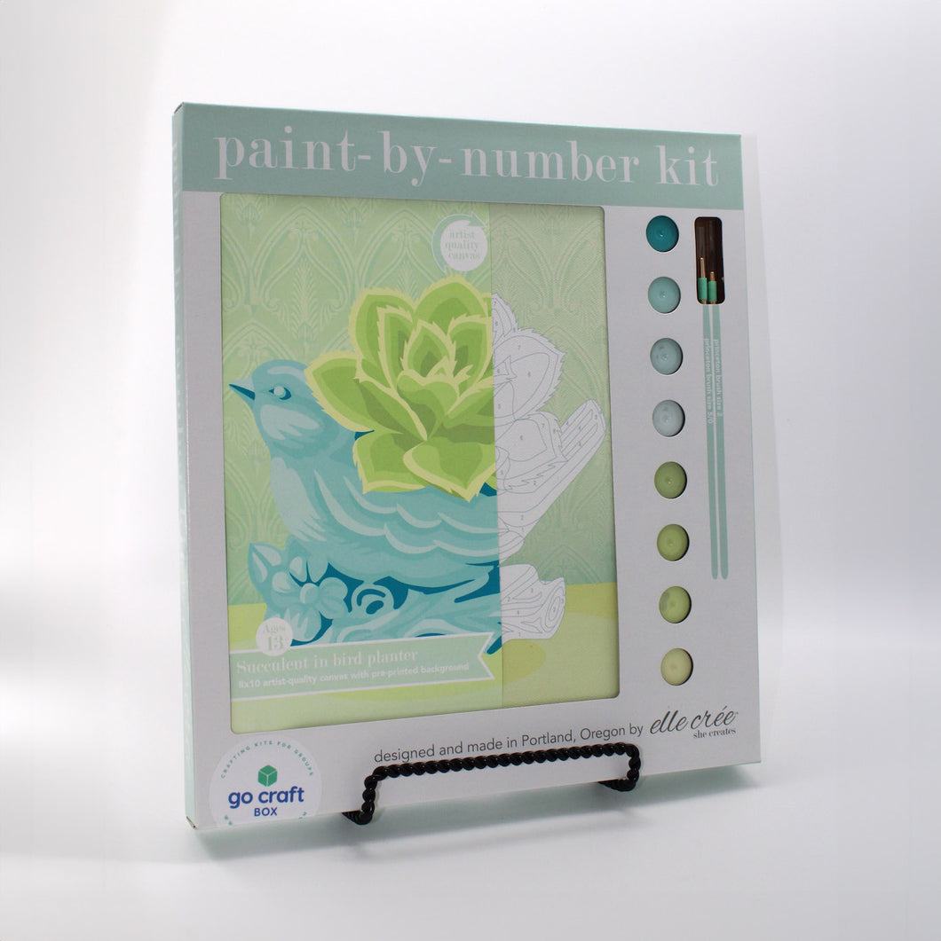 paint by numbers succulent Succulent in Bird Planter Paint By Number
