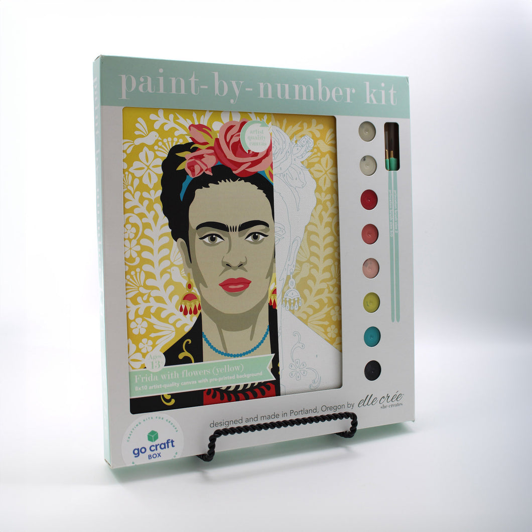 Frida with flowers (yellow) Paint by Number - Go Craft