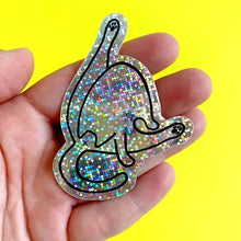 Load image into Gallery viewer, Sticker - cat butt (holographic glitter)
