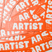 Load image into Gallery viewer, &quot;Fartist&quot; Orange Bumper Sticker
