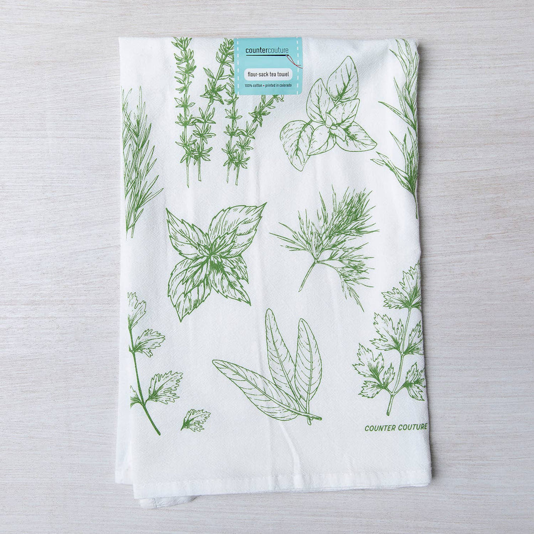 Herbs Flour Sack Tea Towel