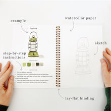 Load image into Gallery viewer, Camping watercolor workbook
