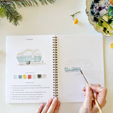 Load image into Gallery viewer, Camping watercolor workbook
